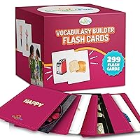 Vocabulary Builder Flash Cards - 299 Educational Photo Cards for Home, Speech Therapy Materials, ESL Teaching Materials - Emotions, Matching Go Togethers, Nouns, Opposites, Prepositions, Verbs