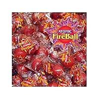 ATOMIC Fireballs - Fireball Candy Bulk - 1 LB - Hot Jawbreakers - Individually Wrapped - Spicy Red Hot Cinnamon Hard Candy
