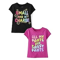 The Children's Place Baby Toddler Girls 2-Pack Short Sleeve Graphic T-Shirt