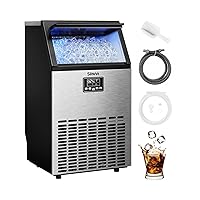 Silonn Commercial Ice Maker, Creates 150lbs in 24H, 33lbs Ice Storage Capacity, Stainless Steel Freestanding Ice Maker Machine with Auto Self-Cleaning for Home Office Bar Parties (SLIM12T)