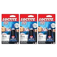 Loctite Super Glue Ultra Gel Control, Clear Superglue, Cyanoacrylate Adhesive Instant Glue, Quick Dry - 4 g Bottle, 3 Pack