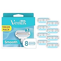 Smooth Womens Razor Blade Refills, 8 Count, Lubracated to Protect the Skin from Irritation, Basic, 8 Count (Pack of 1)