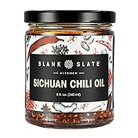 Blank Slate Kitchen Sichuan Chili Oil (8 Oz) / Gourmet, All-Natural Spicy Tingly Chinese Umami Mala Hot Sauce / Vegan, Gluten-Free, Sugar-Free, Non-GMO, No MSG / Premium Blend of Sichuan Peppercorns, Garlic, Ginger, Chillis and Spices