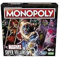 Monopoly: Marvel Super Villains Edition Board Game for Families and Kids Ages 8 and Up, Marvel Game for 2-6 Players