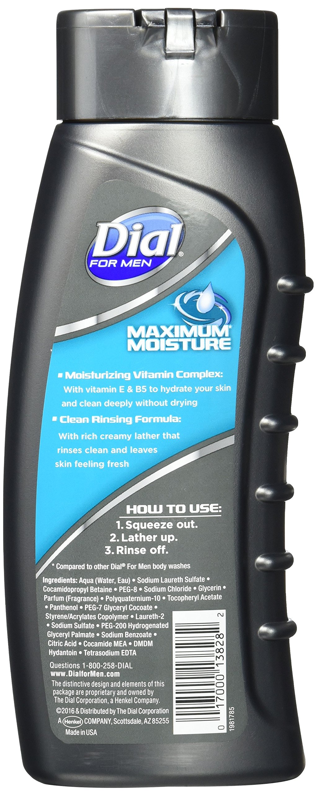 Dial for Men Maximum Moisture Ultra Hydrating Body Wash, 16 Fl. Oz., Pack of 2