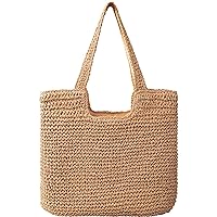 Straw Beach Bags for Women - Women Beach Handmade Woven Tote Bag, Summer Mesh Hollow Shoulder Bag for Holiday