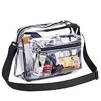 Clear Stadium Purse Messenger Bag - Crossbody Transparent See Through Shoulder Bag Plastic for Concerts,Business,travel,small