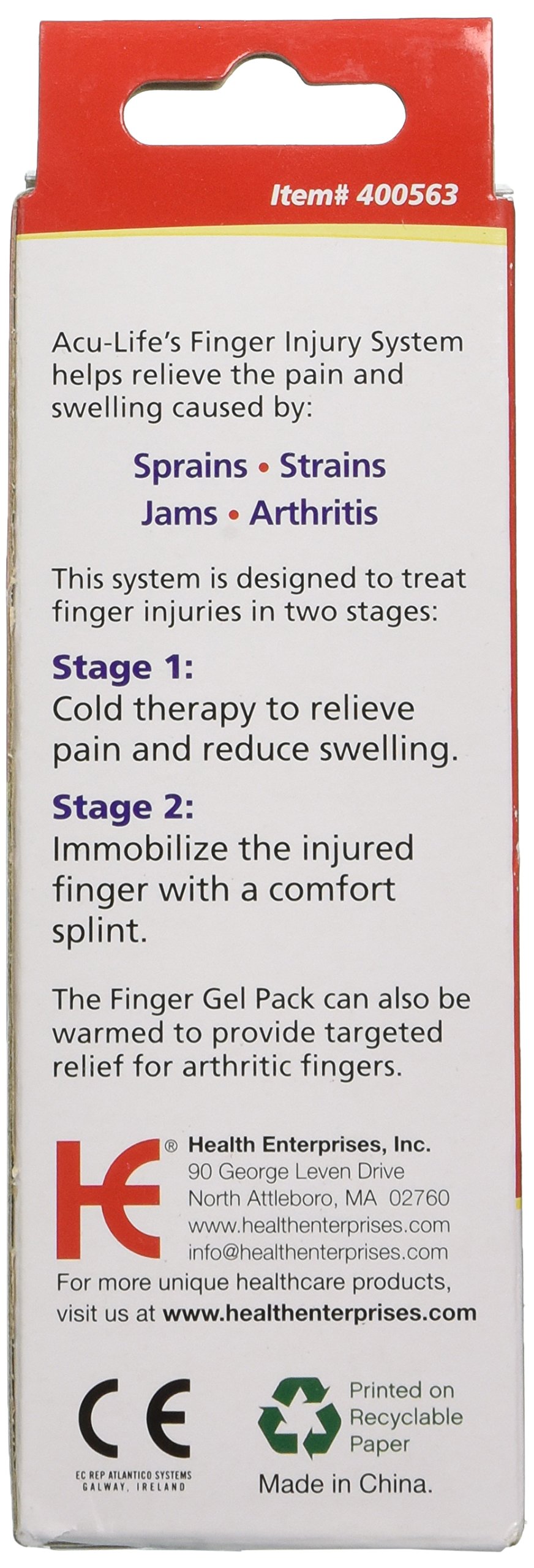 Acu-Life Finger Treatment Kit | Pain Relief and Recovery | Hot and Cold | Includes Finger Split and Gel Pack , Various , 4 Piece Set