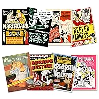 Weed Reefer Madness Cannabis Marijuana Drugs Unframed Wall Art Print Poster Home Decor Premium Pack of 8