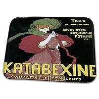 3dRose Vintage Katabexine Cough Medicine French Advertising Poster - Dish Drying Mats (ddm-130006-1)