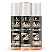 GLISS Hair Repair Leave-In Conditioner, Ultimate Repair Express Repair for Heavily Damaged Hair, 6.8 Ounces (Pack of 3)