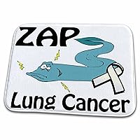 3dRose Zap Lung Cancer Awareness Ribbon Cause Design - Dish Drying Mats (ddm-115316-1)