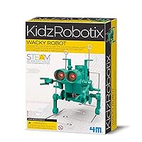 4M Wacky Robot from KidzRobotics, Discover Cool Science with This Out-of-The-Ordinary Robot, Build This Walking Torch Like Robot withheld Eyes and Funny Bizarre Moves, Ages 8+