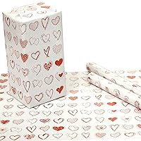 eVincE red heart gift wrapping paper birthday for husband wife gifting ideas | white papers for wedding anniversary valentines day | 20 sheets for Christmas gifts for him her | 70 x 50 cms size