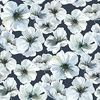RoomMates Tamara Day RMK12516RL Blue Hawthorn Blossom Peel and Stick Wallpaper