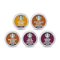 K-Cup Coffee Pods—Starbucks Blonde, Medium & Dark Roast Coffee—Variety Pack for Keurig Brewers—100% Arabica—1 box (40 pods total)