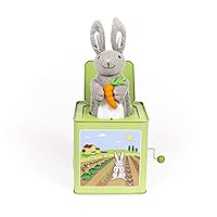 Jack Rabbit Creations Bunny Jack in the Box Toy | Ages 3+ Classic Tin Toy with Soft Pop Up | Plays Peter Cottontail Song