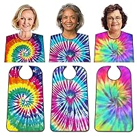 3 Pack Adult Bibs with Crumb Catcher, Washable and Adjustable Adult Bibs for Women Men Elderly Seniors