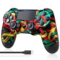 PS4 Controller Wireless, with USB Cable/1000mAh Battery/Dual Vibration/6-Axis Motion Control/3.5mm Audio Jack/Multi Touch Pad/Share Button, PS4 Controller Compatible with PS4/Slim/Pro/PC