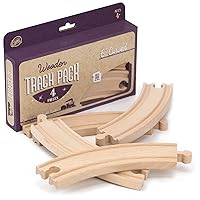 Wood Train Track Expansion Packs| Compatible with Most Train Tracks| 6