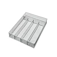 Copco 2555-7873 Mesh 5-Part In-Drawer Cutlery Organizer, Silver, Large