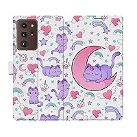 Wallet Case Replacement for Samsung Galaxy S23 S22 Note 20 Ultra S21 FE S10 S20 A03 A50 Folio Heart Cranky Card Holder Snap PU Leather Flip Magnetic Cute Animal Cover Unicorn Fancy Cat Flower