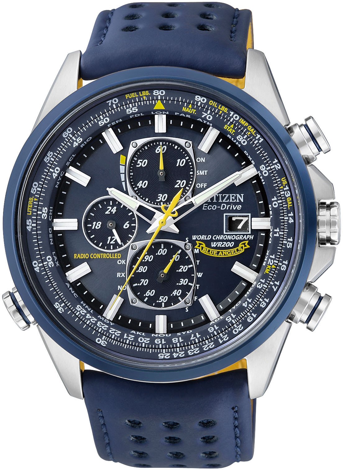 Citizen Watches AT8020-03L Eco-Drive Blue Angels World Chronograph A-T Watch Stainless Steel/Blue One Size