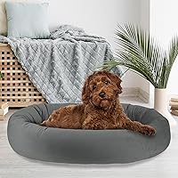 by Arlee Home & Pet Orbit Orthopedic Durable Chew Resistant Eco-Friendly Memory Foam Washable Cover Pet Bed for Large and Extra Large Dogs, Gray