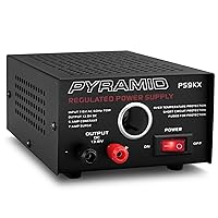 Pyramid Universal Compact Bench Power Supply - 2.5 Amp Linear Regulated Home Lab Benchtop AC-to-DC 12V Converter w/ 13.8 Volt DC 115V AC 50 Watt Power Input, Screw Type Terminals, Cooling Fan PS3KX