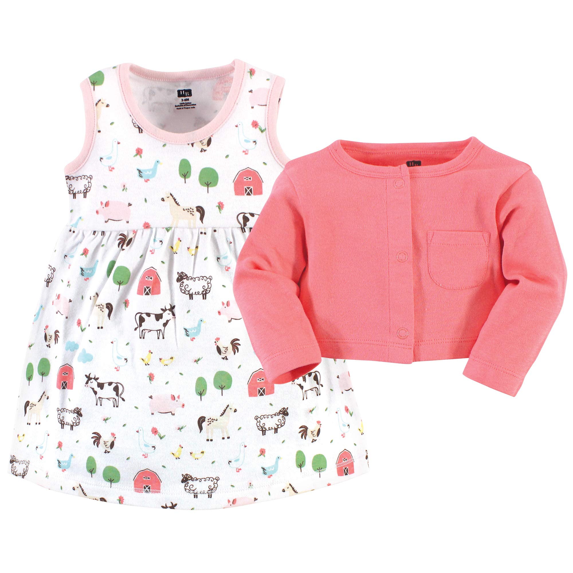 Hudson Baby Girls' Cotton Dress and Cardigan Set
