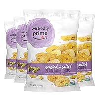 Amazon Fresh, Roasted & Salted Plantain Chips, 12 Oz (Pack of 4) (Previously Wickedly Prime, Packaging May Vary)
