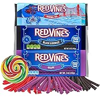 Strawberry, Grape, and Black Licorice Twists Variety Pack, Soft and Chewy Classic Candy, 5 Ounces Each (3 Count) Swirl Sticker Included
