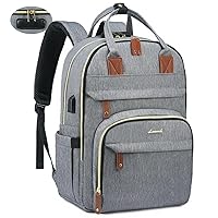 LOVEVOOK Laptop Backpack for Women & Men, Unisex Travel Anti-theft Work Bag, Business Computer College Backpacks Purse, Casual Hiking Outdoor Carry On Daypack with Lock, Fits 15.6 Inch Laptop, Grey