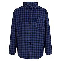 TiaoBug Toddler Girls Boys Boys Collared Shirt Long Sleeve Button Down Plaid Print Shirt Blouse Casual Flannel Shirt