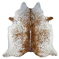 RODEO Salt and Pepper Cowhide Rug Brazilian Cow Skin Rug Brown/Tricolor/Black Cow hides Size 6x7 ft (182cmx213cm) cowhides Premium Quality (Brown)