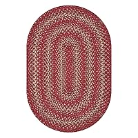 Homespice 20x30” Red Oval Braided Rug. Apple Pie Red Jute Oval Rug. Uses- Entryway Rugs, Kitchen Rugs, Bathroom Rugs. Reversible, Rustic, Country, Primitive, Farmhouse Decor Rug