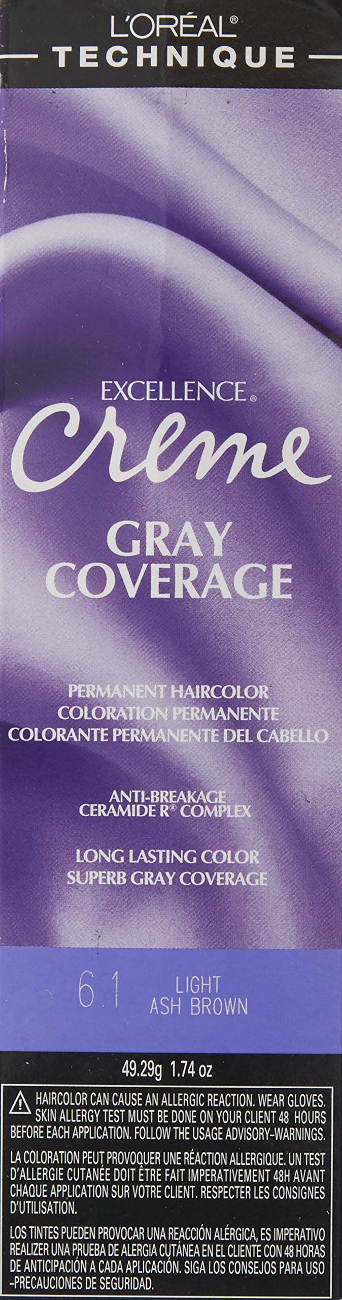 L'oreal Excellence Creme Permanent Hair Color, Light Ash Brown No.6.1, 1.74 Ounce