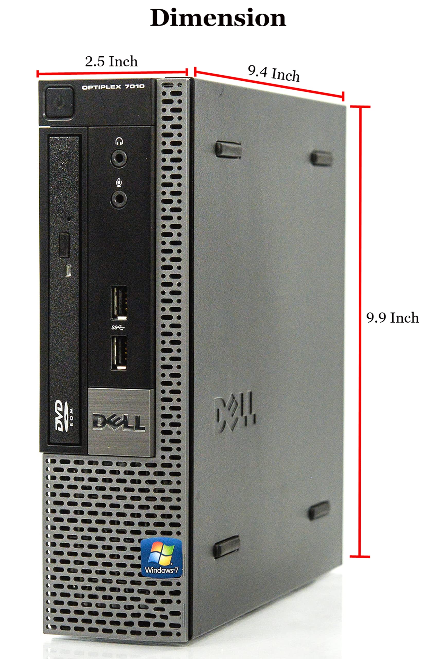 Dell OptiPlex 7010 USFF Computer Desktop PC, Intel i5 3.2GHz, 8GB Ram, 120GB SSD Drive, WiFi & Bluetooth, Wireless Keyboard and Mouse, Windows 10 Pro (Renewed)