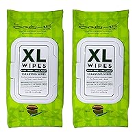 XL Makeup Removing Cleansing Wipes with Aloe Vera and Green Tea Deep Cleanse Extra-Long Size Nourishing Ingredients Eco-Friendly Vegan Choice (Set of 2)