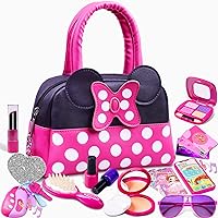 Pretend Play Purse for Little Girls-Toddler Purse Set Pretend Play Makeup Toys for 3 4 5 6 Year Old Kids,Toddler Purse with Accessories,Toy Purse Perfect for Girls Birthday Gifts (MNLSBB 2A)