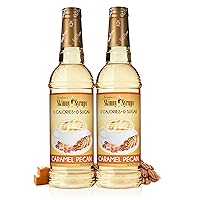 Jordan's Skinny Syrups Sugar Free Coffee Syrup, Caramel Pecan Flavor Drink Mix, Zero Calorie Flavoring for Chai Latte, Protein Shake, Food & More, Gluten Free, Keto Friendly, 25.4 Fl Oz, 2 Pack