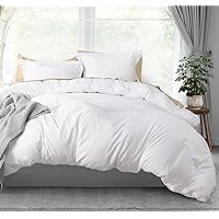 Duvet Cover King Size Set - 1 Duvet Cover with 2 Pillow Shams - 3 Pieces Comforter Cover with Zipper Closure - Ultra Soft Brushed Microfiber, 104 X 90 Inches (King, White)