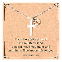 Mustard Seed Necklace Christian Gifts for Women Faith Religious Bible Inspirational Spiritual Gifts for Women
