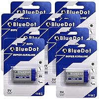 BlueDot Trading Heavy Duty Value Pack of 9 Volt Alkaline Batteries with 5-Year Shelf Life for Smoke and Carbon Monoxide Detectors, Security devices and Fire Alarms, 8 Count