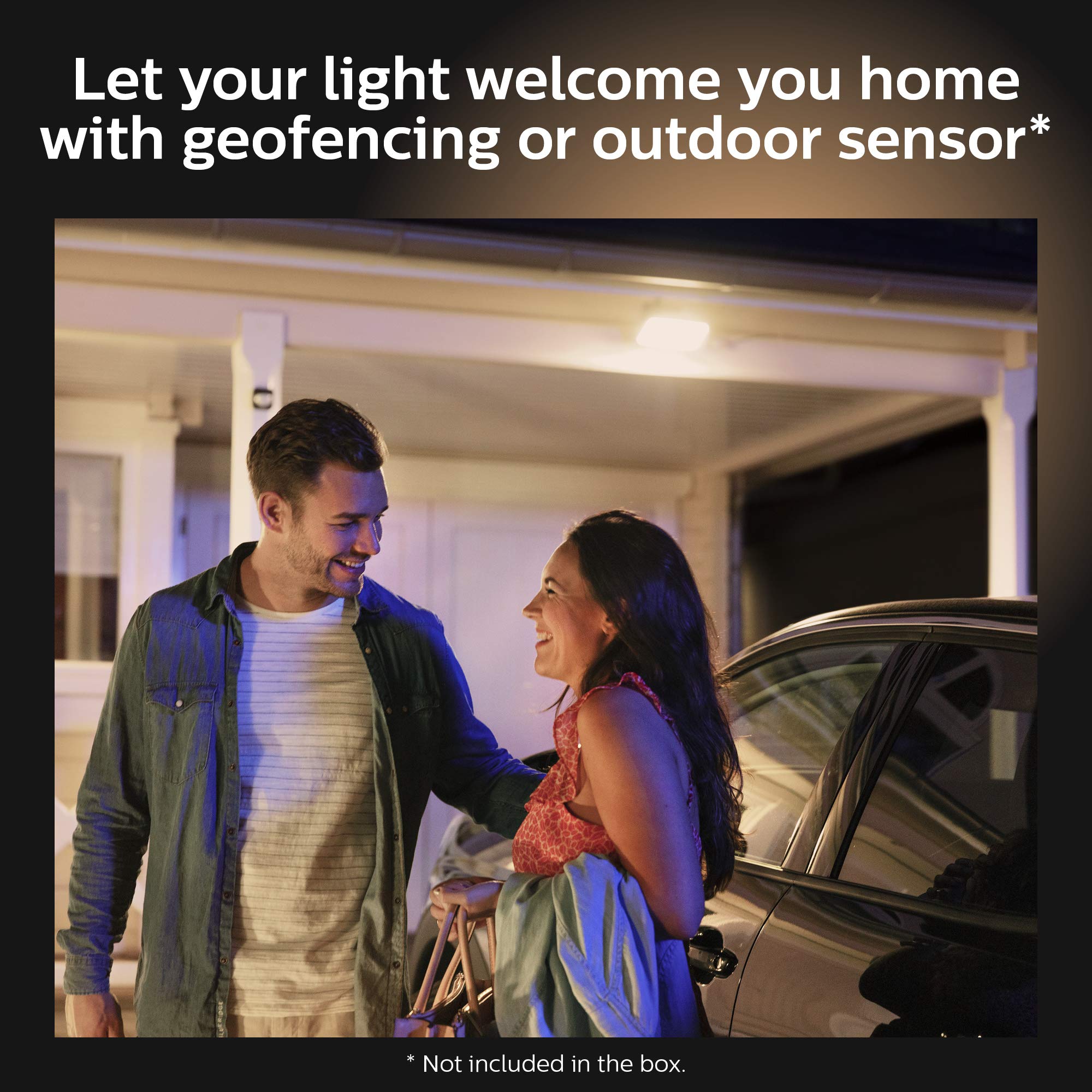 Philips Hue Welcome Outdoor White Smart Floodlight, Works with Amazon Alexa, Apple Homekit, and Google Assistant, Hue Bridge Required, 1 Count (Pack of 1)
