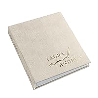 Linen Wedding Guest Book Alternative | Portrait Personalized Photo Guestbook for all Instax Photos – Mini Wide Square | Photo Booth Book for 2x6 and 4x6 Photos | Instant Photo Bridal Guest Book
