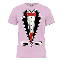 fresh tees Unisex Tuxedo Shirt with Red Bowtie | Funny T-Shirts for Women/Men