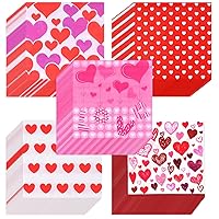 100 Pcs Valentine's Day Napkins Hearts Design Luncheon Napkins for Valentine's Day Decoration,Bridal Shower, Wedding, Birthday Party