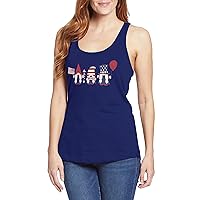 Hat and Beyond Womens Racer Back Tank Top American Gnomes Graphic Print Independence Day Sleeveless Tee Shirt