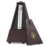 Mechanical Metronome for Piano Guitar Drum Violin Saxophone Musician, Track Beat and Tempo, Loud Sound, Steel Movement, DPM-1, Wood Grain Color